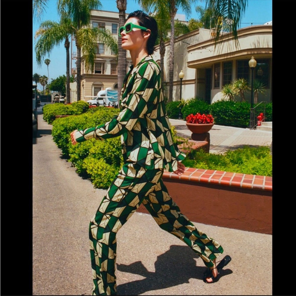 Zara 2 Piece Green Pantsuit
